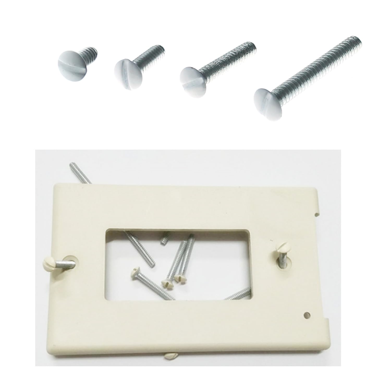 Maxmoral 50-Pack White Wallplate Screws – 6#-32 Thread, 5/16 Inch Length, Galvanized, For Switch & Outlet Covers