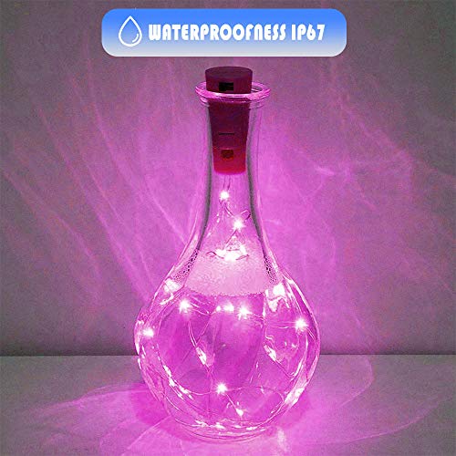 Wine Bottle String Lights With Cork,18 Pack 20 Led 2M Mini Silver Copper Wire Fairy Lights Fit Diy Party Wedding Table Centerpieces Decor (6-Color) #TOP5