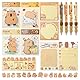 Capybara Stifte Radierbarer 43PCS Capybara Schreibwaren Set Mädchen Junge Kinder Schulsachen Capybara Sticker Cute Stifte Kawaii Haftnotizen Capybara Stationery Set Blau Kugelschreiber Radierbar 0.5MM