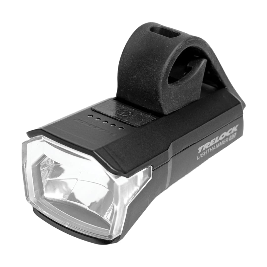 TRELOCK Fahrradlicht LS 480 LIGHTHAMMER 80 LUX – USB Ladefunktion – 100 m Sichtweite – 20 Stunden Leuchtdauer – LED Batterieindikator – StVZO zugelassen