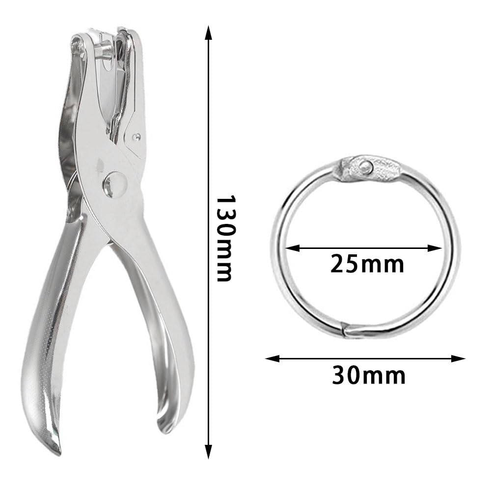 40 Pcs Loose Leaf Binder Rings with 1 Hole Punch Index Card Rings Book Rings Metal Binder Rings for School Home or Office - Image 4