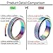 OreilleStar Anxiety Ring for Women Fidget Spinner Ring Fidget Toys Adults Titanium Stainless Steel Thumb Ring 6mm Wide Rainbow Size 8