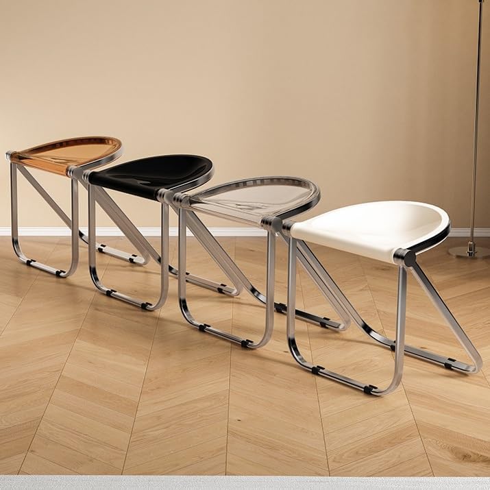 Collapsible Stool - 18-Inch Folding Kitchen Stool, Portable Backless Dining Chair, Foldable Chair for Home Indoor Vanity Use