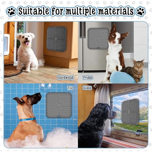 ROELLY Schleckmatte, 2er-Set, Leckmatte für Hunde Mit Silikonspatel, Slow Feeder, Hundesachen, Mit Saugnapf, BPA-Frei, Zum Baden, Füttern, Trainieren