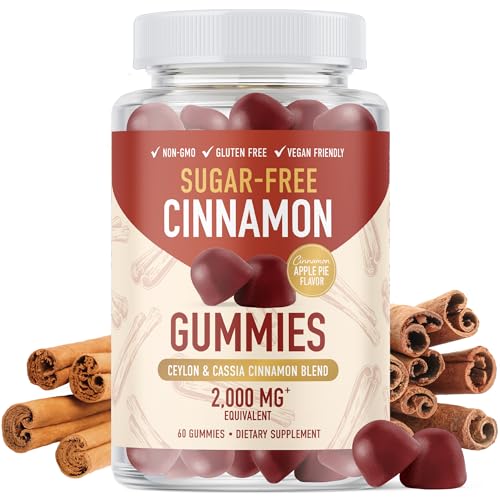 SMNutrition Sugar-Free Cinnamon Gummies with Ceylon Cinnamon & Cassia Complex | Sugar-Free Lifestyle Supplement & Guilt-Free Apple Pie Flavor with Chromium | Vegan Non-GMO Gluten-Free | 60 Gummies