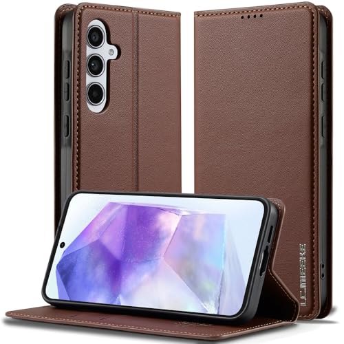 Coque Samsung S20 FE portefeuille marron dotée d'un rabat avec fente porte-carte
