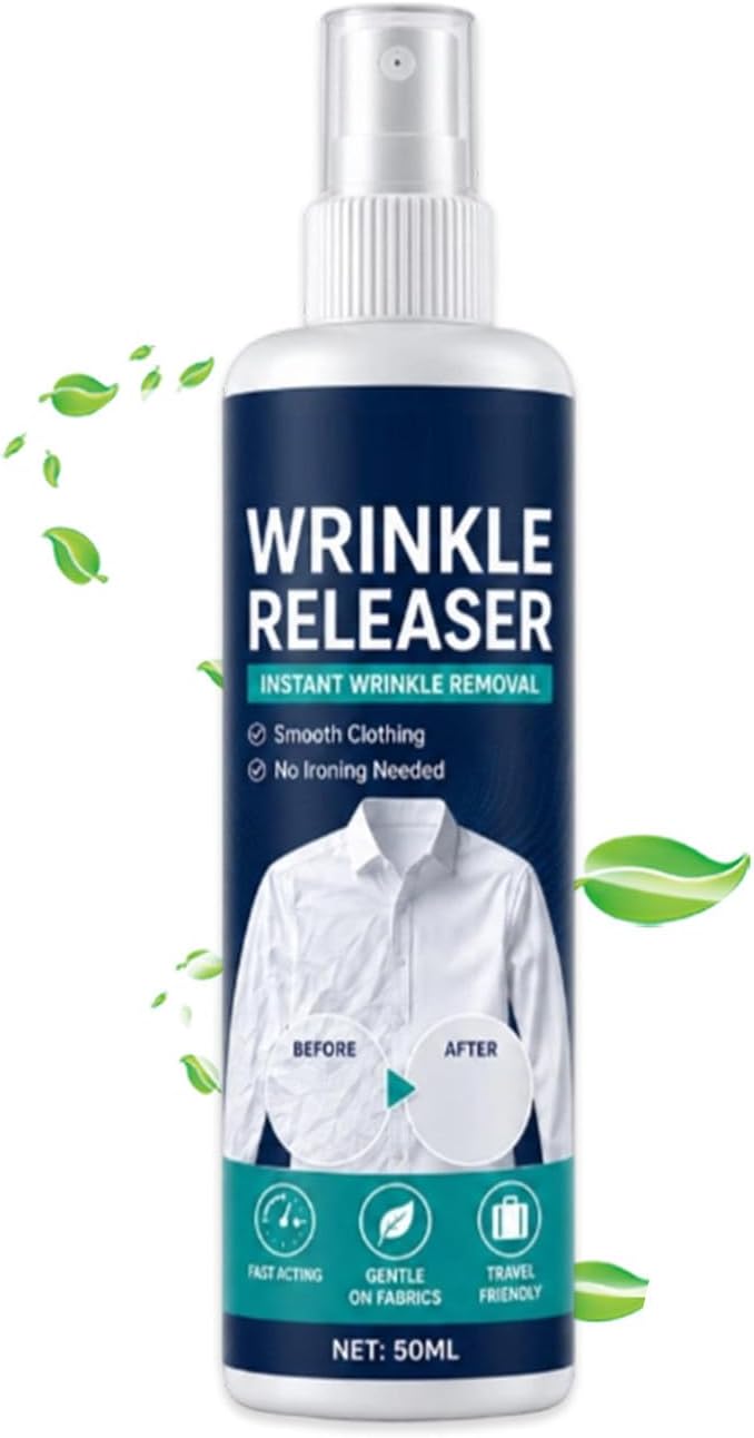 Instant Wrinkle Releaser Spray Travel Size, Anti-Static Spray (50ml, 1PCS)