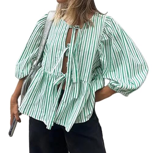 Haut Femme à Volants - Style Coquette été - Dentelle Péplum - Look Y2K Grunge Cottagecore - Tops Mignon Jaune