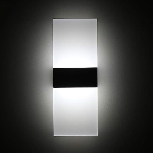 Miniatura 2 de Mobestech Lámpara de pared LED moderna de acrílico aplique de pared rectangular para dormitorio, sala de estar, escalera, hotel, pasillo, pasillo