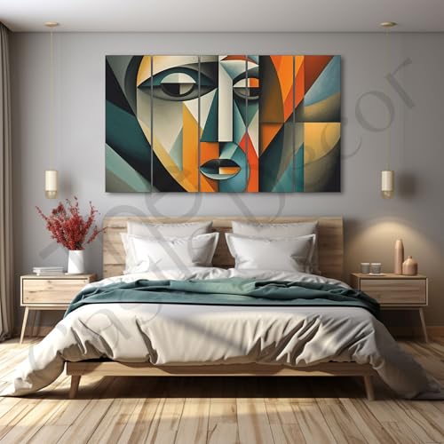 Image of The Castle Decor Women abstract painting with frame Big Size 27x48 Wall art for living room,Bedroom,Drawing room,Hotels-Wooden Framed-293