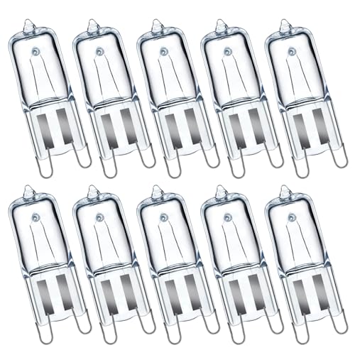 GMY G9 Halogen Light Bulbs 40W G9 Capsule Light Bulbs 230V 2700K Warm White Dimmable 10 Pack