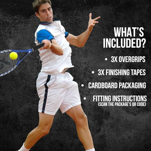 Raquex Exhale Racket Overgrip Tape 3 Pack, Perforated, Absorbent - Image 5