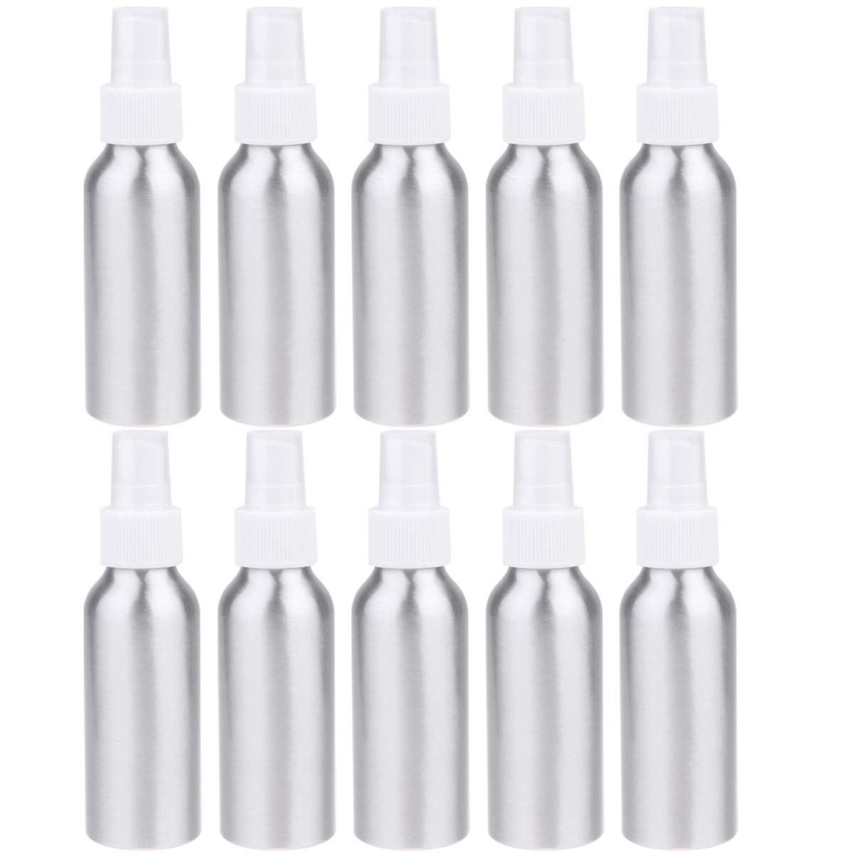 Milisten White 100Ml 10Pcs Aluminium Spray Bottle All Purpose Empty Spraying Bottles Mist Water Bottle For Cleaning Solutions Perfume Lotion 100Ml