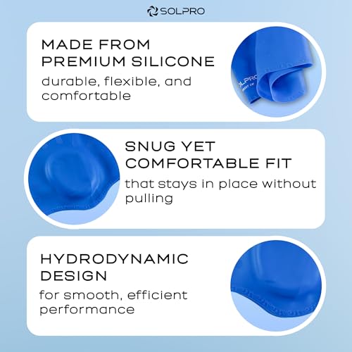 Image of Solpro Sunset Cay Unisex Swimming Cap|for Men,Women,Boys,Girls,Athletes,Swimmers|for Training,Competition in Swimming Pool,Water Sport,Beach,Water Park & Activties|One Size Fits All