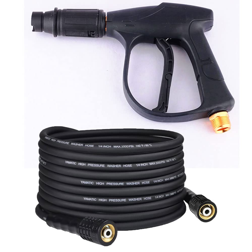 car Washing high Pressure Jet Gun with HQ 10 Meter Pressure Washer Hose Pipe Compatible with Pioneer, JPT, STARQ, REQTECH (Length 10 Meter,Color - Black)-image-4