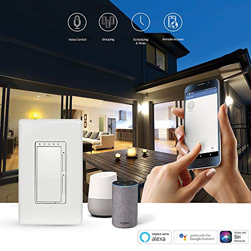 Feit Electric Dim/Wifi Neutral Wire Required For Installation, Compatible With Amazon Alexa And Google Assistant, Smart Dimmer Light Switch, White, Model:dim/Wifi #TOP2