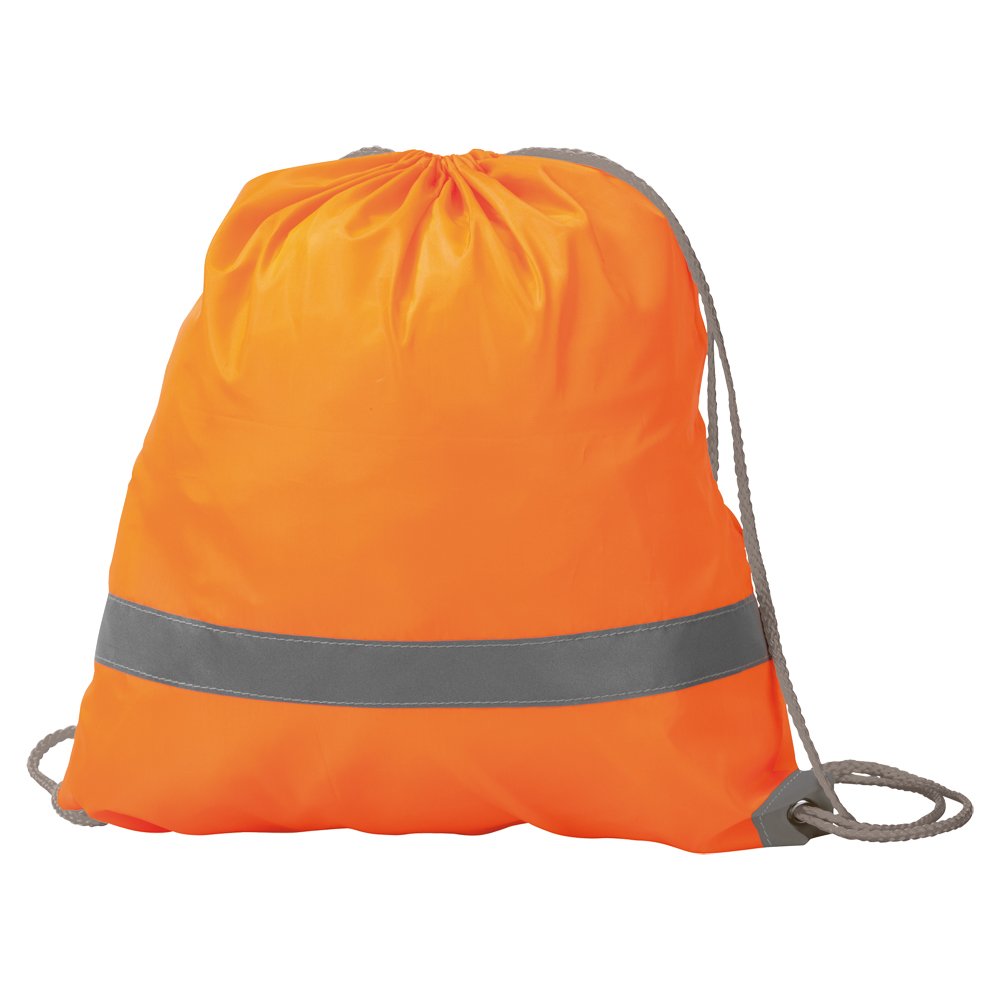 eBuyGB Pack of 50 High Visibility Reflective Drawstring Rucksack Casual Daypack, 2.7 L, Orange