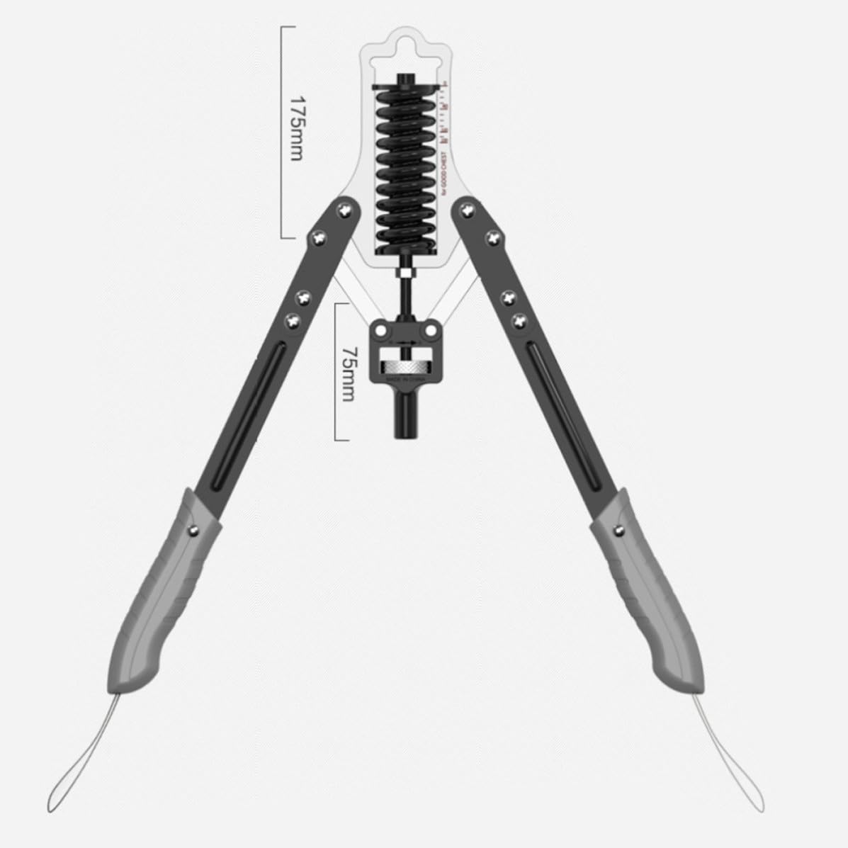 Hemobllo Ejercitador de Brazo Ajustable 30-75kg Resorte Negro