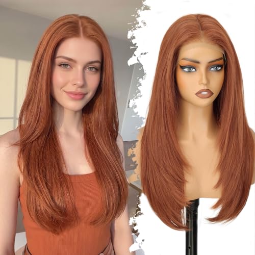 Eawwii 13x6 HD Lace Front Glueless Ginger Wig for Women