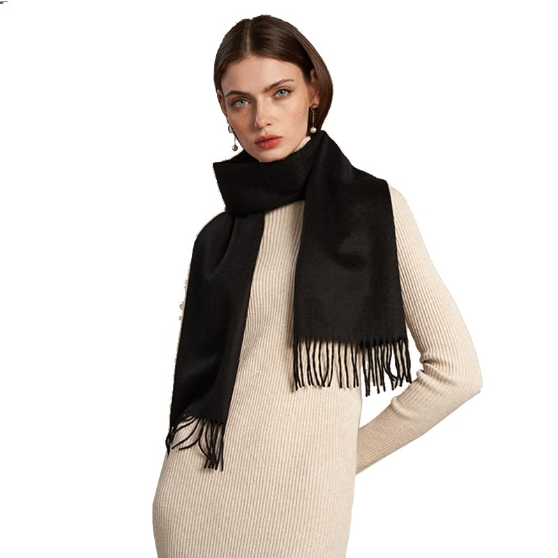 SEECOSY 100% Pure Cashmere Plain Scarf- Classic Solid Color Warm