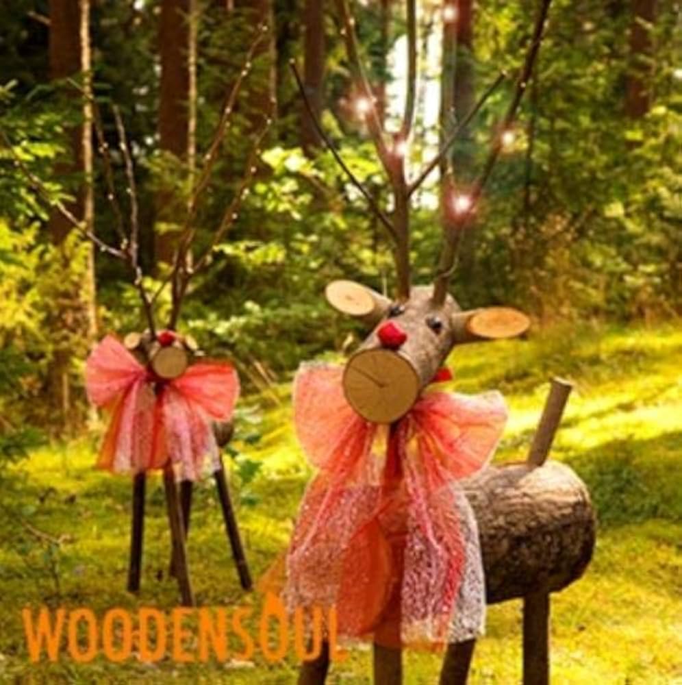 Christmas wooden reindeer outdoor Clearance
