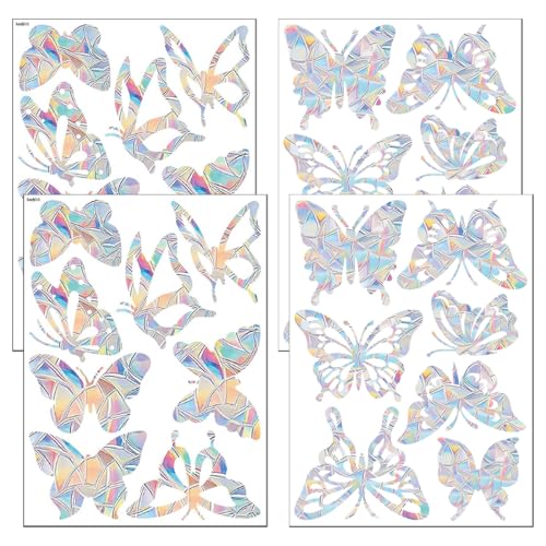 KIRZAX 30 autocollants prismatiques pour fenêtres - Autocollants attrape-soleil pour fenêtres, film arc-en-ciel pour fenêtres avec effet prismatique, autocollants de protection contre les oiseaux
