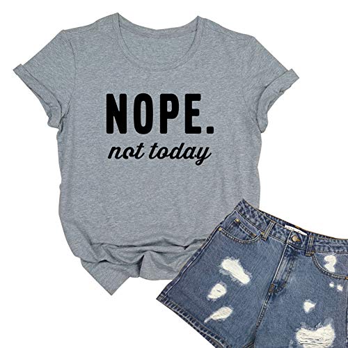 YITAN Women's Cute Juniors Tops Teen Girl Tee Funny T Shirt Grey Medium