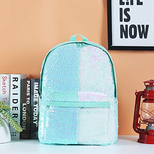 Flip Sequin Backpack For Girls Kids Kindergarten Elementary Middle School Bookbag Cute Spark Book Bags Teen Travel Outdoor Daypack Back Pack(Teal) #TOP1