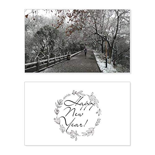 Tarjeta de felicitación para año nuevo y fans de la película Snow View Road