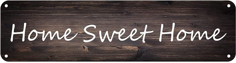 Home Sweet Home Retro Tin Signs Aluminum Metal Sign for Kitchen Home Garden Wall Bar Cafe Decor 4x16 Inch