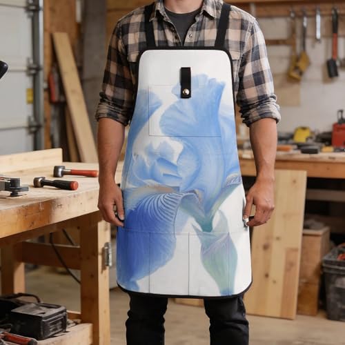Delantal Azul Floral con 8 bolsillos para hombres y mujeres miniatura 5
