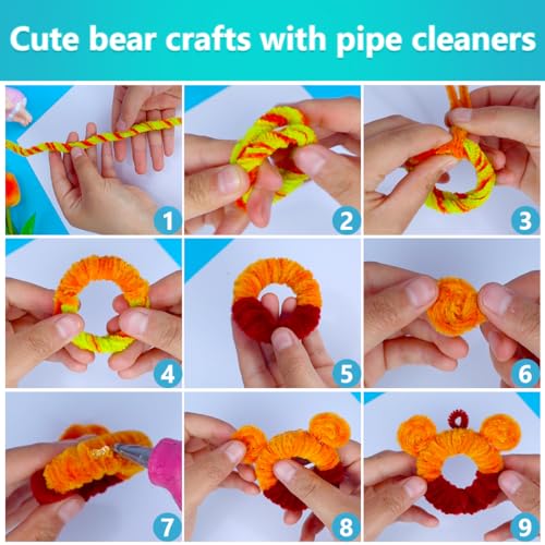 Image of IOOLEEM 500pcs Multi-Colored Pipe Cleaners Bulk for Crafts