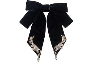 Versailles Series Baroque Retro Velvet Ribbon Bow Tie Brooch Necktie