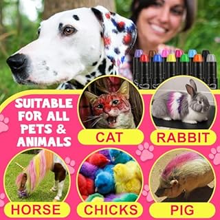 Jim&Gloria Washable Dog Hair Dye Markers, Pet Safe Grooming Kit, Temporary Fur Paint Animal Pens for Small to Large Boy and Girl Puppy Stuff Accessories, Birthday Gifts to Cat Lovers Set of 12 Color