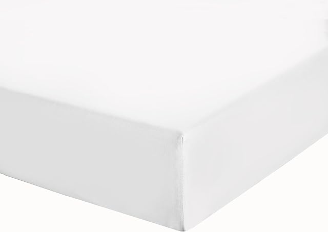 The House Of Emily Long Euro Single 90 x 200 cm Fitted Sheet Extra Deep 12" Depth Fully Elasticated White 200 TC