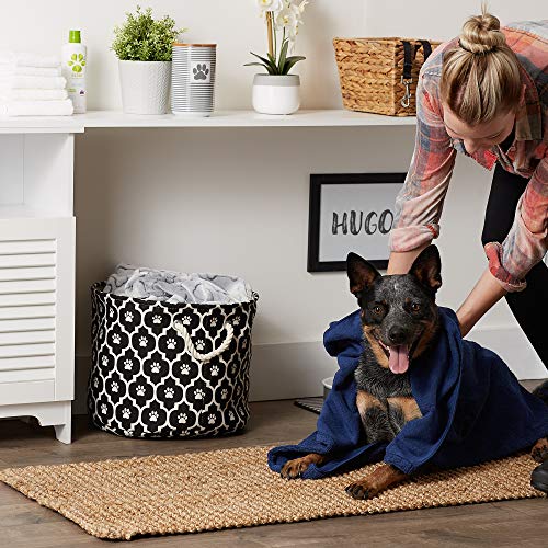 Image of Bone Dry Pet Grooming Towel Collection Absorbent Microfiber X-Large, 41x23.5 inch, Embroidered Navy