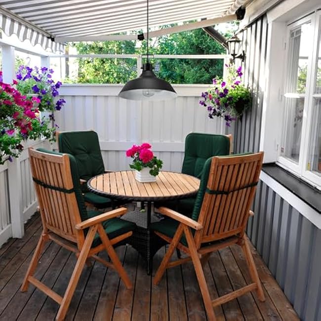 Globe Electric 44476 1-Light Outdoor Indoor Pendant Lighting, Matte Black, Textured Socket, Hanging Lamp, Hanging Lights, Ceiling Light Fixture