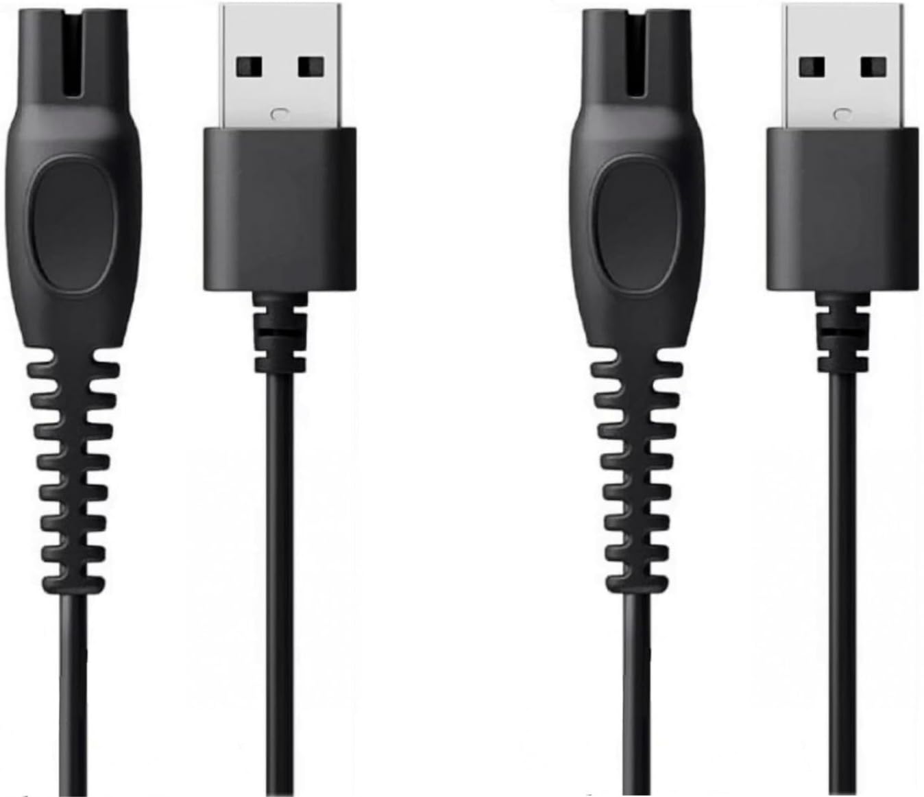 JZK 2X 5V 1A Electric Shaver USB Charging Cable, Beard Trimmer Charger Power Cable Replacement, Shaver Adapter Cord Accessory for Philips Norelco Shaver One Blade 360 QP2724 QP2720 QP2734