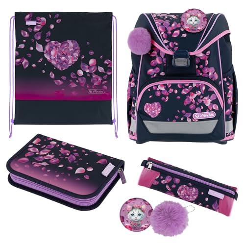herlitz Schulranzen Set 6-teilig Blossom Dance Ergonomische Ultraleichte Schultasche 1.Klasse Junge Mädchen Kinder 16 L