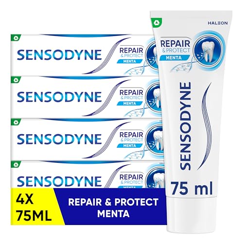 Sensodyne Repair & Protect Original, Pack 4 x 75 ml | Pasta Dentífrica para Dientes Sensibles, Protección y Alivio Frente a Sensibilidad Dental, uso diario