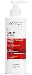 Vichy Dercos Energy+, Shampoo Estimulante, Tratamento Antiqueda para Cabelos Fracos e Quebradiços, Fortalece os Fios com Aminexil, Niacinamida e Vitamina E, 400g