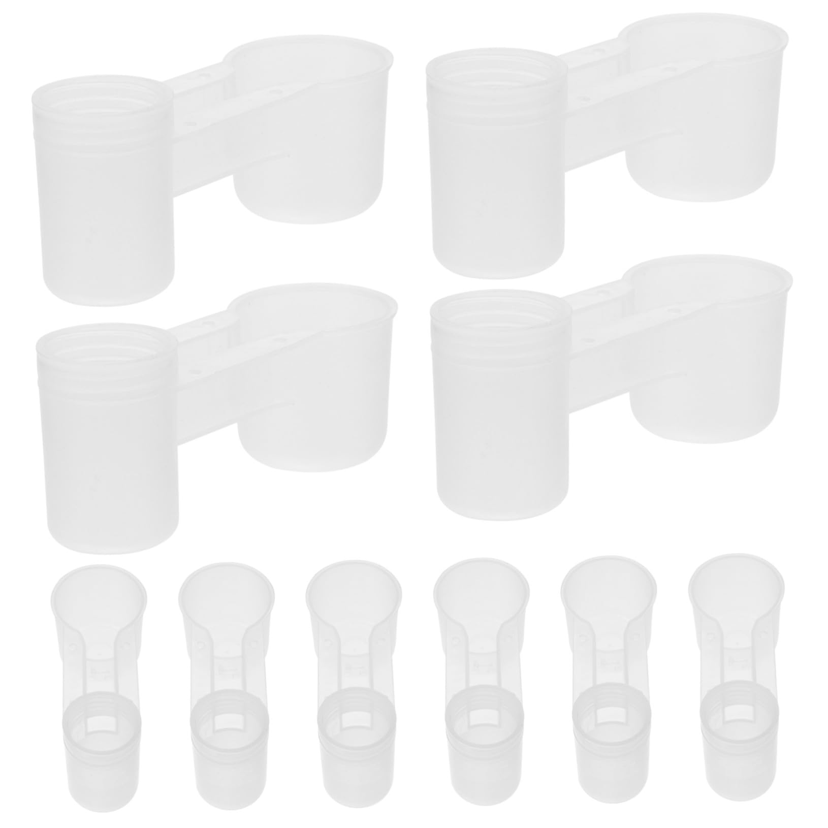 UPKOCH Distributore D'acqua per Uccelli Doppia Bocca 10 Pezzi in Plastica Bianca, Facile da Pulire e Resistente, per Pappagalli e Uccelli in Casa o Negozio per Animali