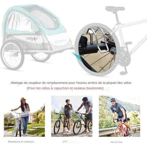 usefulbeauty Anhängerkupplung für Fahrräder, Fahrradbefestigung für Anhänger | Stoßdämpferhaken robust mit Schnellverschluss für Wandern, Camping und Spaziergang mit Hunden