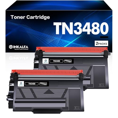 inkalfa TN3480 Compatible for Brother TN-3480 Toner Cartridge HL-L5100DN HL-L5200DW MFC-L5750DW MFC-L5700DW HL-L6400DW HL L5100DN L5200DW MFC L5750DW HL-L5000D TN 3480 3430 TN3430 TN-3430 Black 2