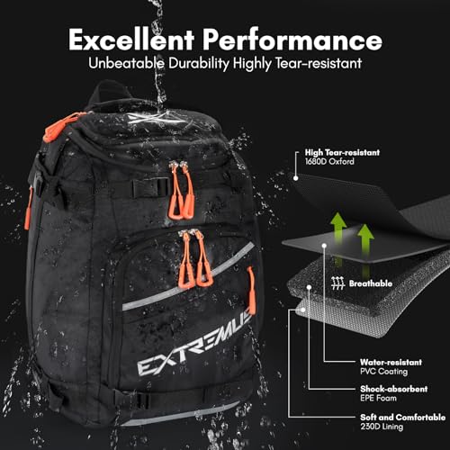 image for Extremus Ski Boot Bag, Waterproof Snowboard Boot Bag, Travel Backpack 