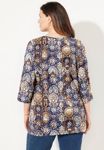 Catherines Women's Plus Size Suprema 3/4 Sleeve V-Neck Tee2