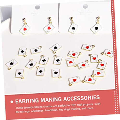 Abaodam 30 Pçs Pingente De Pôquer Faça Você Mesmo Pingentes De Cartão De Pôquer Faça Você Mesmo Ping
