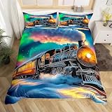 Homewish Juego de funda de edredón con diseño de tren Aurora, decoración de
