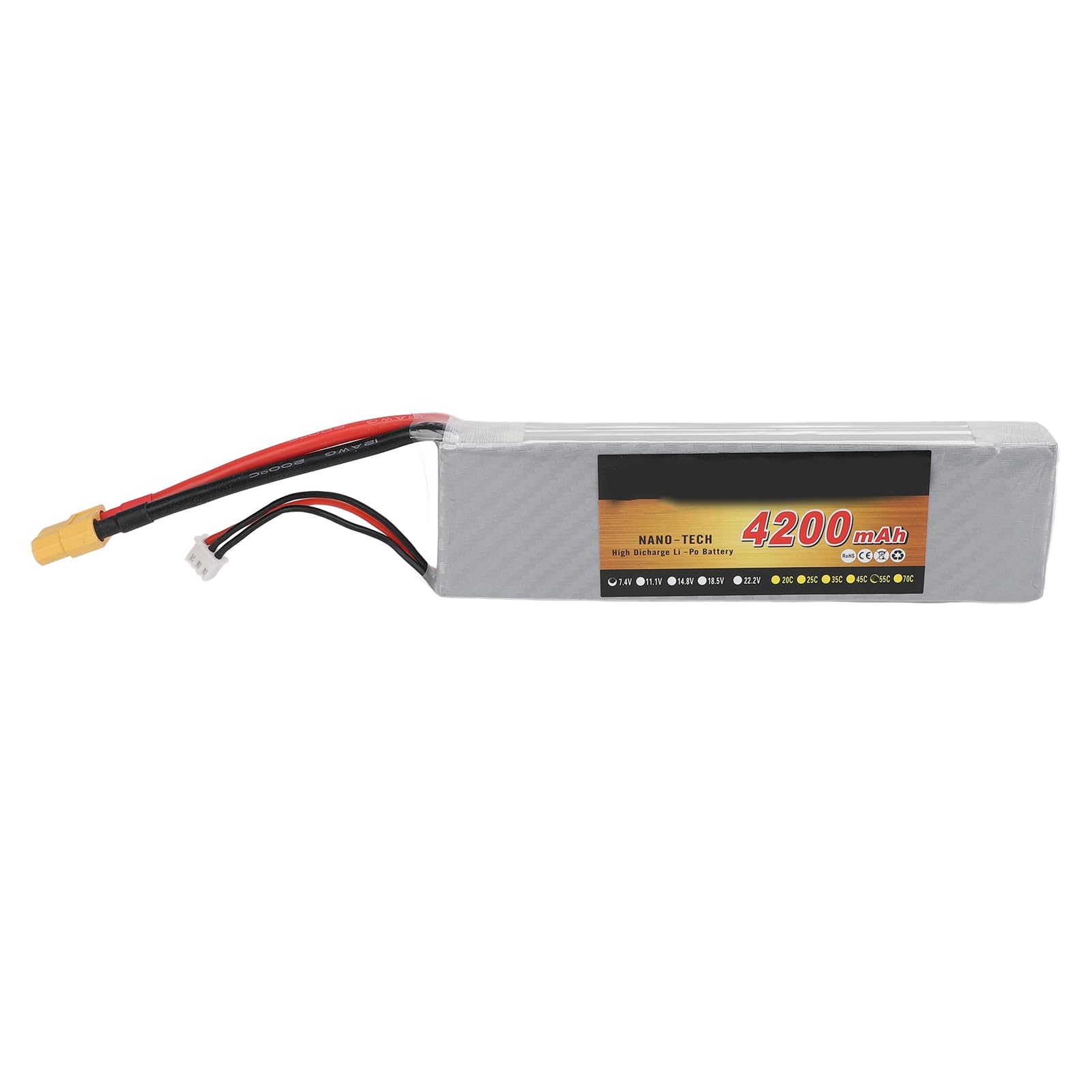 Batteria Lipo da 7,4 V 4200 MAh 55C per Modelli RC