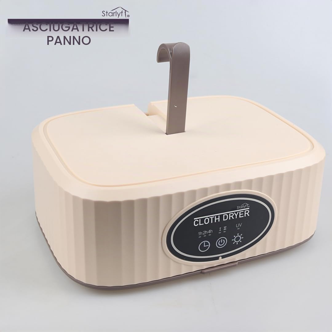 STARLYF Stendibiancheria elettrico portatile, pieghevole, 650 W, 2 velocità, sterilizzatore UV, asciugatura rapida, portatile, ideale per casa e viaggi (1 asciugacapelli)